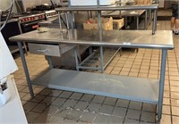 Stainless Steel Table w/ Shelf & Drawer