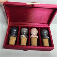 Unique Vintage Marble Top Wine Corks W Box