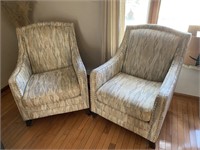 Pair of High Back Upholstered Chairs