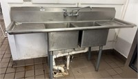 Stainless 2 Bay Deep Sink w/Double Sided Trays