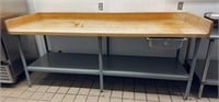 8’ Butcher Block Commercial Table with Drawer