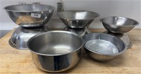 (7) Stainless & Aluminum Mixing Bowls