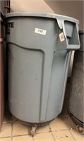 Large Rubbermaid Brute Trash Can on Rollers