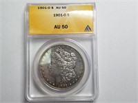 1901 O Morgan Silver Dollar ANACS AU 50