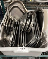 Lot of Stainless Steel Lids and Plastic Lids