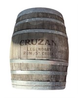 Lg. Wood Staved Cruzan Rum Advertising Barrel