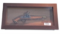 Antique Flintlock Repro Pirate Pistol Display Case