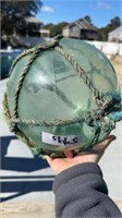 Lg. 12" Vintage Japanese Glass Fish Net Float Ball
