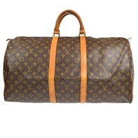 LOUIS VUITTON KEEPALL 55 MONOGRAM  TRAVEL HANDBAG