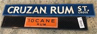 (2) Cruzan & 10 Cane Rum Beer Rubber Bar Mats