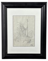 Salvador Dali (in Style) Drawing Signed Dali