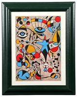 Joan Miro (in style) Abstract Drawing signed Miro