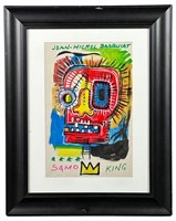 Jean-Michel Basquiat (in style) Drawing w/ Stamp
