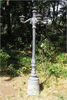 Great bronze colored 8 foot cast metal lamp post