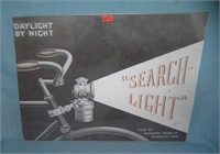 Bicycle search light retro style advertising sign