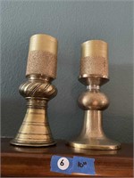 Brass Pilar Candle Holders (2pc)