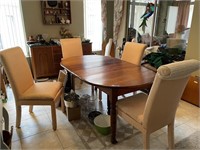 Vintage Walnut Dining Table with Chairs