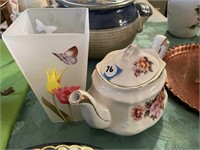 Arthur Wood Teapot with Glass Vase
