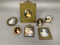 Miniature 19th Century Hand Painted Portraits