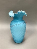 Victorian Era Ruffled Art Glass Vase