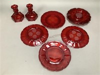 Red Coin Glass Lot