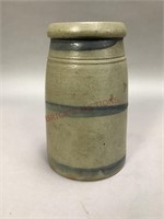 19th Century Striped Western PA Stoneware Jar