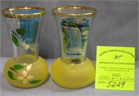 Pair of great early Niagara Falls souvenir vases