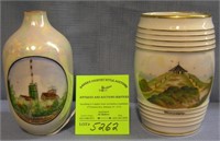 Pair of early German souvenir vases
