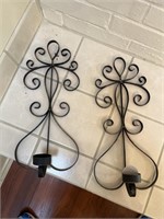 Candle wall sconces, approximately 18 inches tall