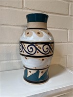 Handcrafted pottery vase, approximately 12 inches