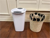 Two trash cans