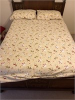 Snowman flannel sheets for a full size bed. Flat