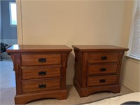 Matching night stands with drawers. The