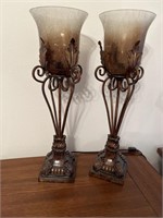 Pair of matching lamps. 22 inches tall. Tested