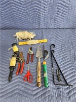 Assorted gardening tools, Etc
