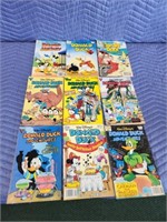 9 vintage Walt Disney comic books - Donald Duck