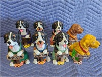 8 decorative WELCOME 8" resin dog figurines