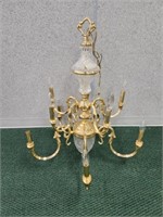 Decorative polished brass and glass hanging