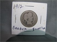US 1912 Barber Silver Quarter