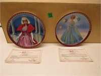 2 BARBIE PLATES WITH PAPERWORK