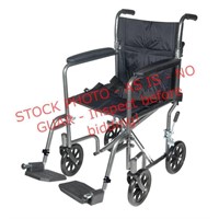 Drive Steel Transport Chair, 17",Silver