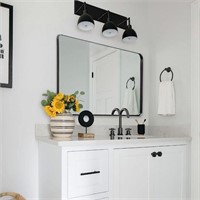 ANDY STAR Wall Mirror for Bathroom, 30"x40" Black