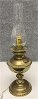 Brass Oil Lamp Converted to Electric