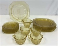 Yellow Madrid Depression Plates and Cups