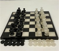 Marble Chess or Checkers Set