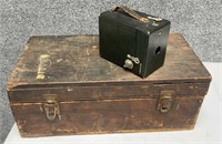 Antique Kodak Camera and Wooden Box