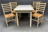 Tile-Top Table and Four Chairs