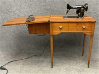 Vintage Spartan Sewing Machine in Cabinet