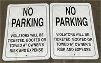 (W) No Parking Metal Signs 12 x 18 inches