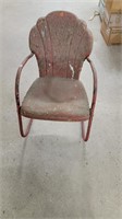 1950S/ 60S METAL SHELL BACK LAWN CHAIR